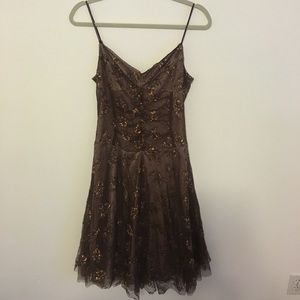 Gold and brown Cache dress size large